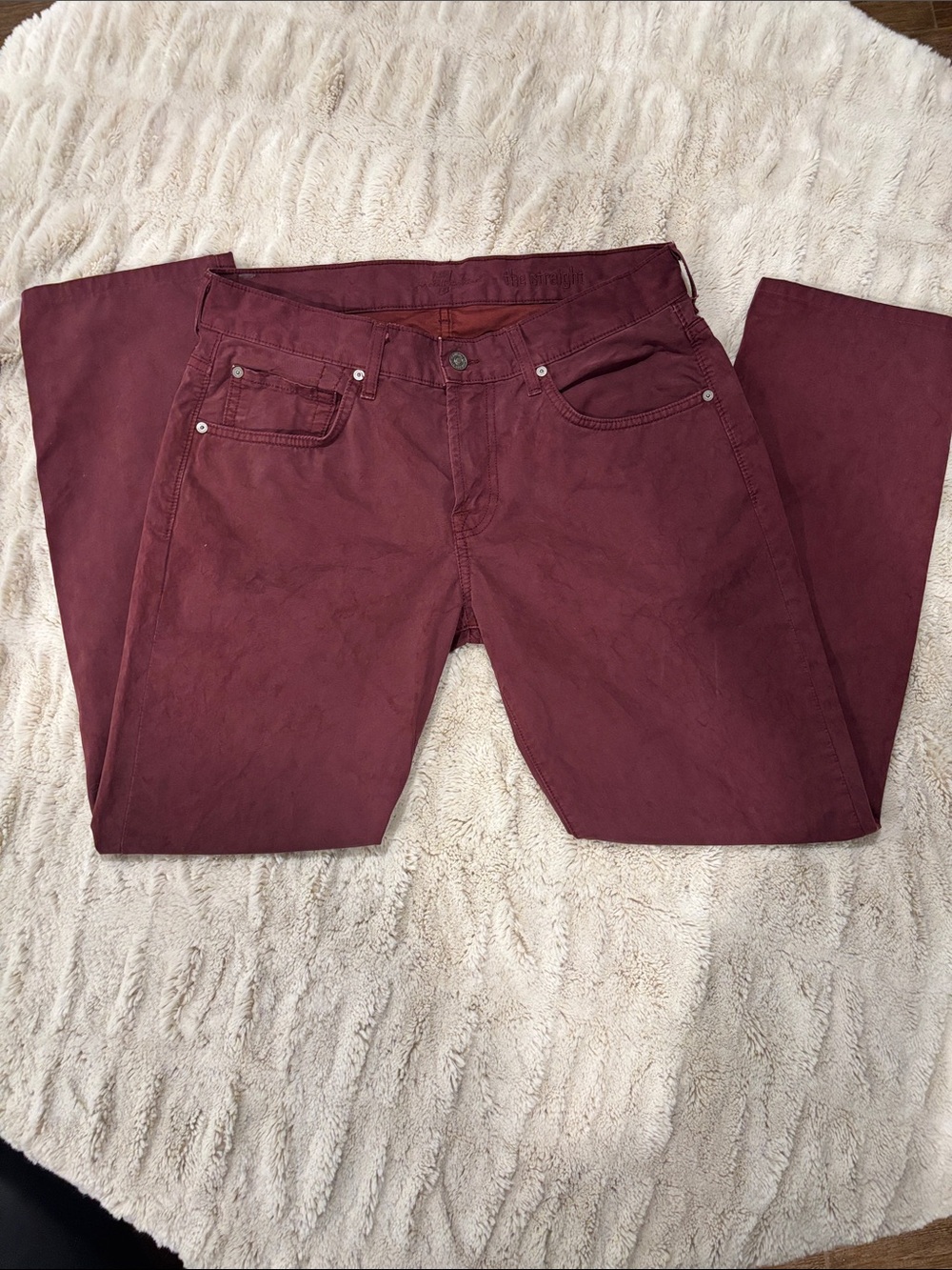 7 for all Mankind  Straight pants in Deep Burgundy